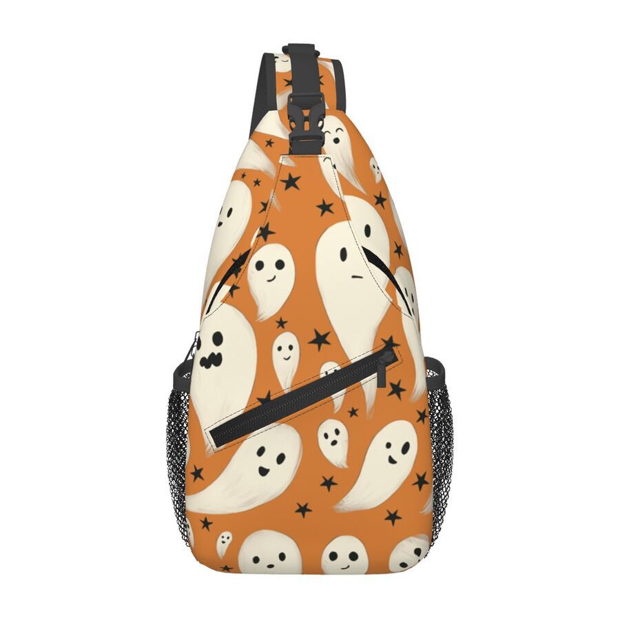 Bolso de pecho con estampado de dibujos animados transfronterizos Bolso de mensajero para hombre Bolso de pecho casual ligero de gran capacidad Bolso de lona simple para mujer de alto valor