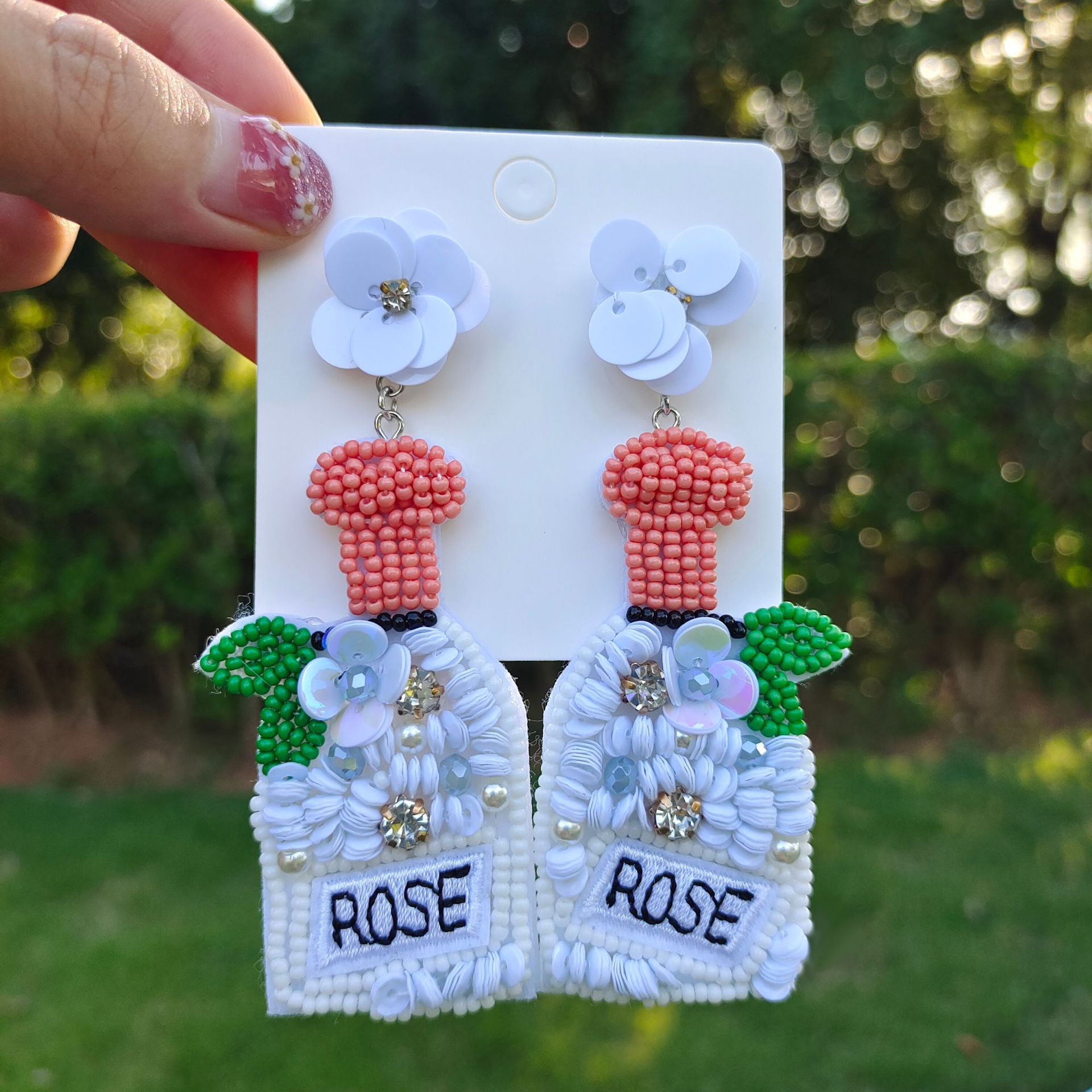 Romantic Letter Plastic Resin Beaded Drop Earrings display picture 5