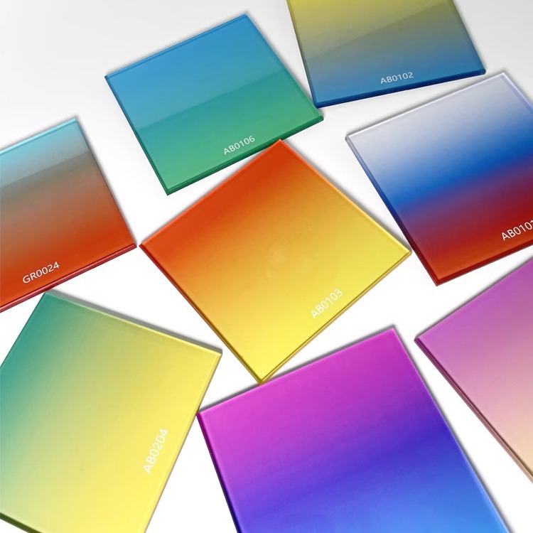 渐变色亚克力板磨砂透明水波纹条纹屏风隔断挡板装饰材料加工