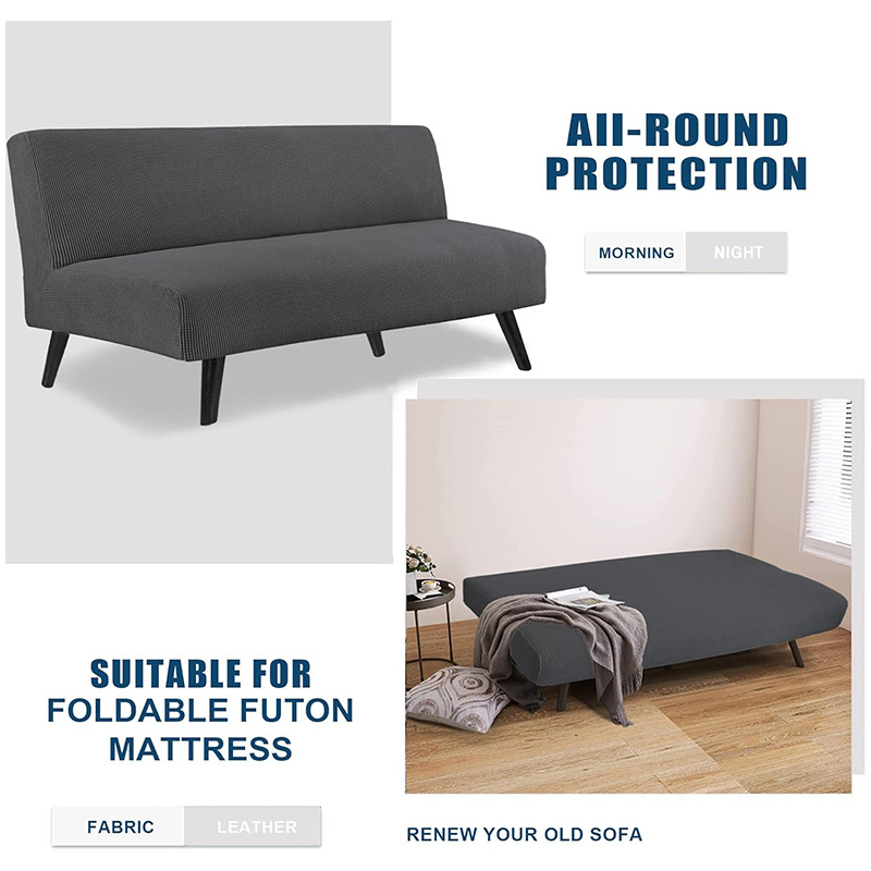 Impermeable no apoyabrazos sofá cubierta elástica todo incluido plegable sofá cama cubierta anti-gato rasguño mascota sofá cojín sofá cubierta