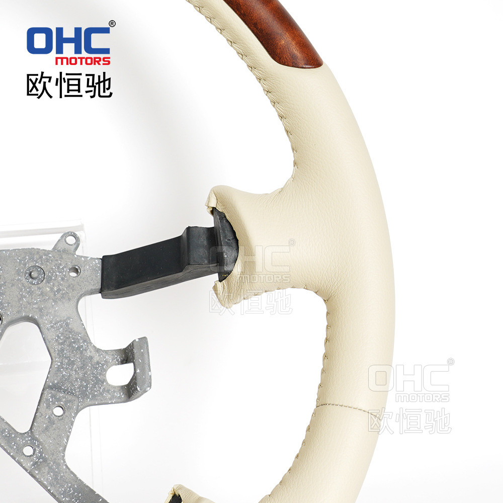 Suitable for Nissan 13-20 Patrol Y61 Car Steering Wheel Modified Peach Wood Lychee Leather Suv Steering Wheel