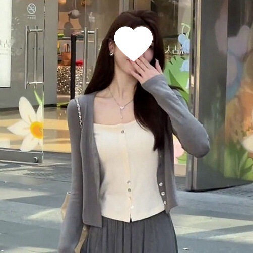 早秋装搭配一整套气质女神范高级感小香风假两件上衣半身裙子套装|undefined