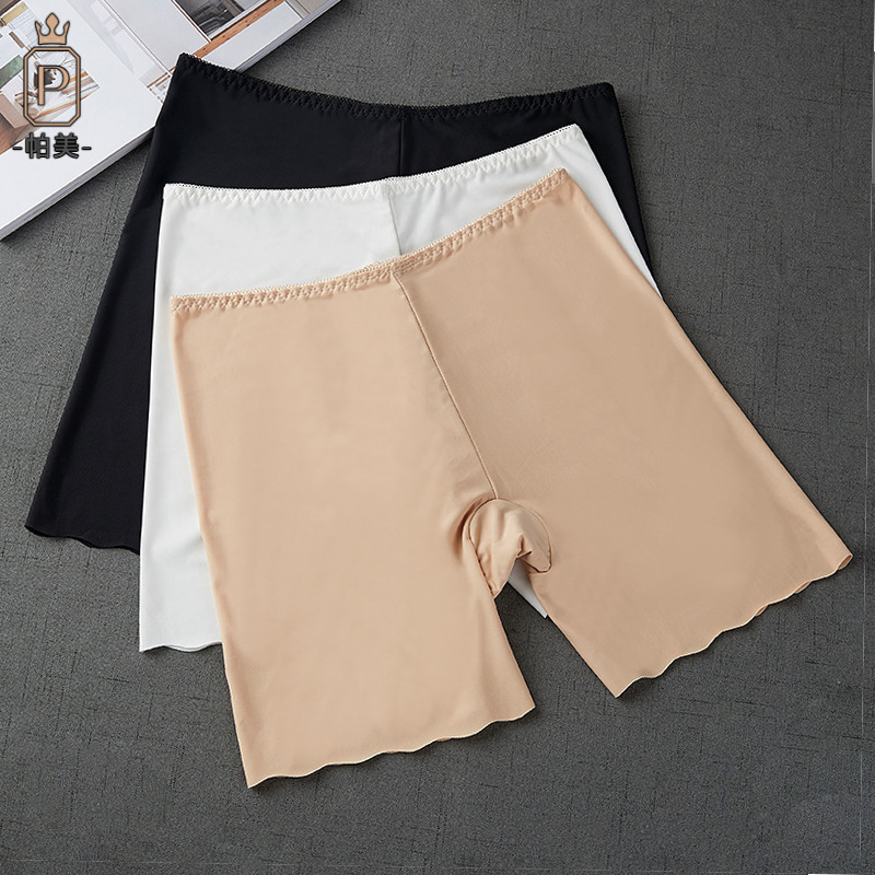 Ice Silk Safety Shorts, Thin and Tight-Fitting, Non-Curling, Can Be Worn as Outerwear, Pure Cotton Crotch, Ultra-Thin Inner Wear