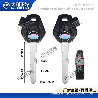 Suitable for Sanyang Fnx Phoenix Drg Xs150T-2A 158 Key Blank with Magnet Motorcycle Key Blank (Motorcycle Key)