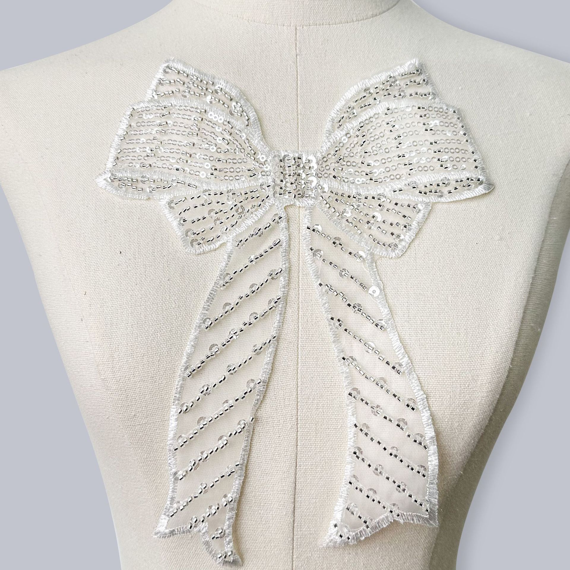 Nuevo bordado de perlas de una sola capa de encaje arco bordado sequilla encaje decoración coser ropa maleta accesorios de ropa image 2