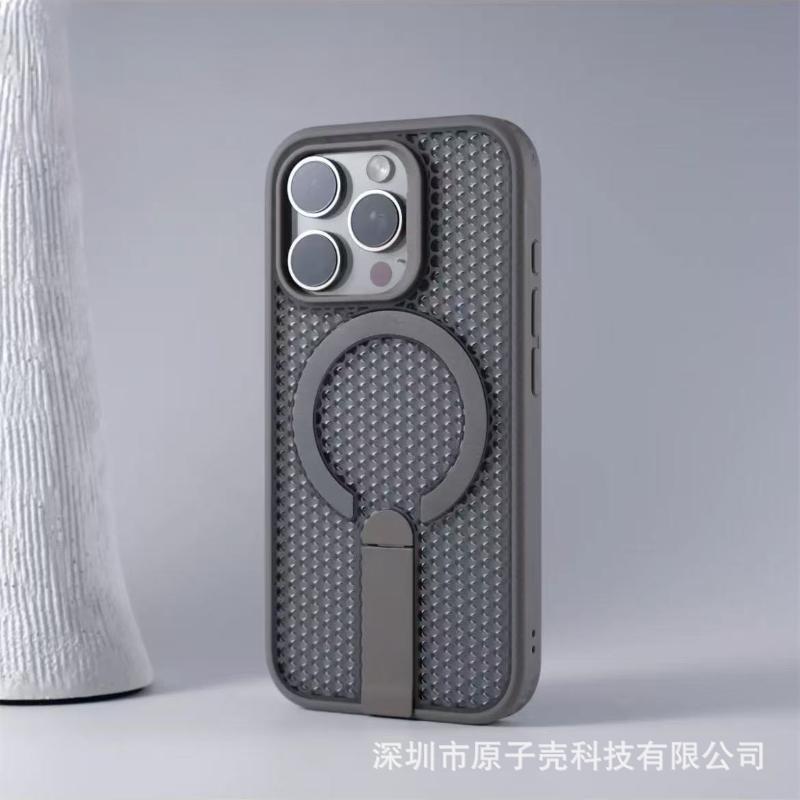 夏のハニカム冷却 iPhone17 磁気電話ケース Apple 16 クリエイティブ垂直磁気スタンド PC ケースに適しています|undefined