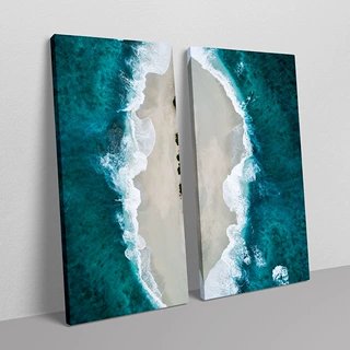 现代简约装饰画蓝色海洋大海沙滩海浪壁画酒店民宿公寓挂画内框画