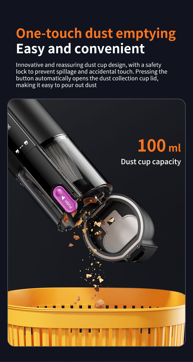 Car Vacuum Cleaner, Wireless, Multi-Functional, High Suction Power, Portable, Small, Wireless Vacuum Cleaner for Car and Home Use