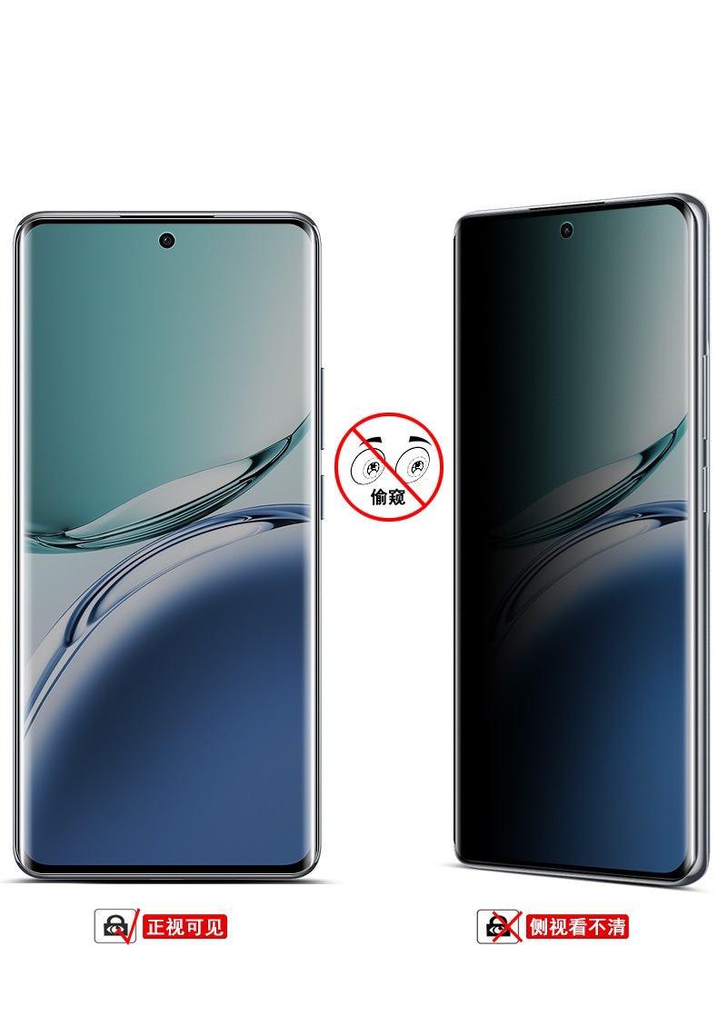 Adecuado para la película templada del teléfono móvil Honor 90Pro para proteger la superficie curva, pegamento completo, película de hidrogel de vidrio de pantalla completa de alta definición de alto aluminio