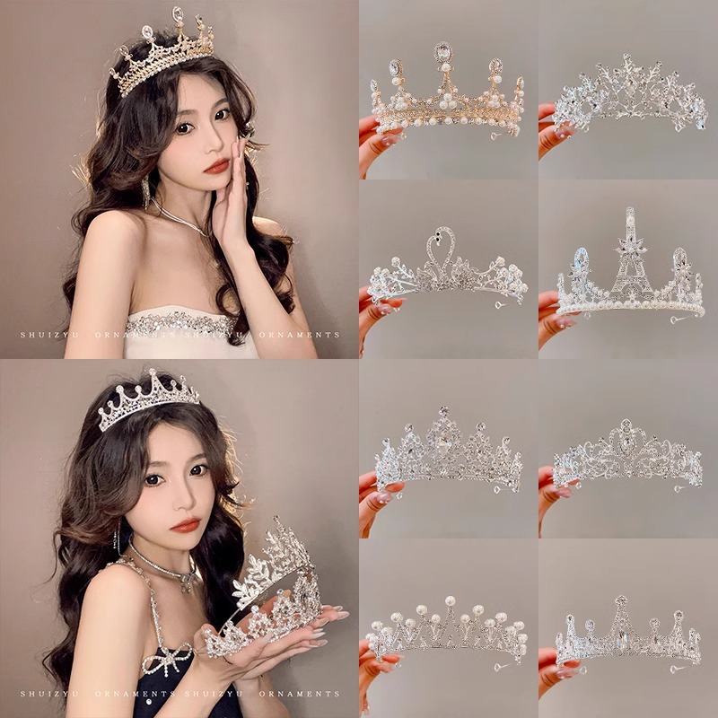 Princesa corona diadema diadema de diamantes de imitación de sentido avanzado niña 18 años ceremonia de mayoría de edad tarjeta de cumpleaños tocado de sentido ambiente