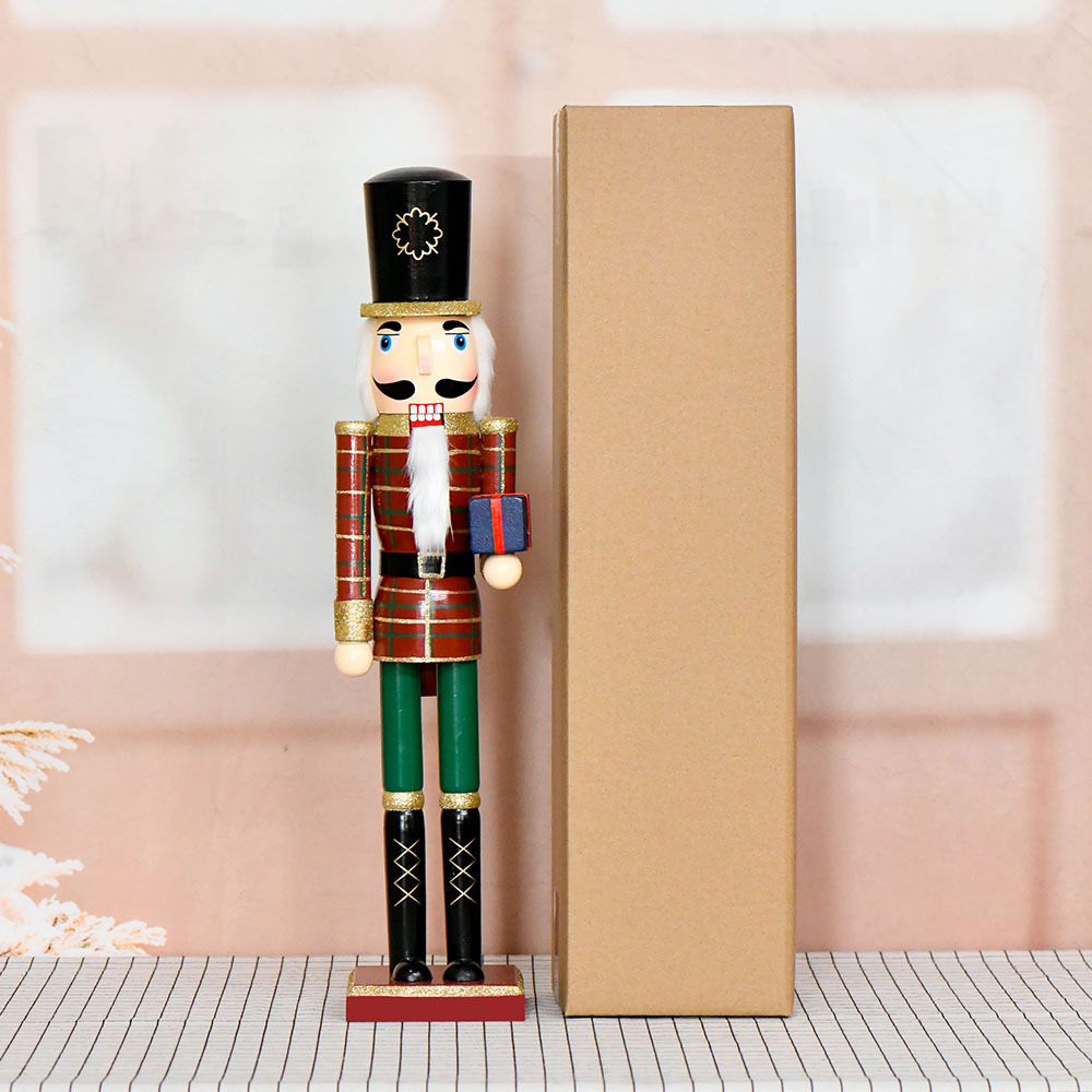 60cm cascanueces soldados regalo artesanía de madera caja de regalo títeres atmósfera de decoración de Navidad