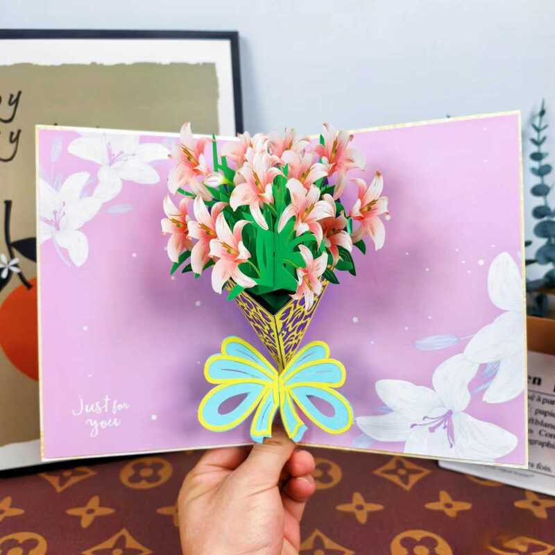 新しい教師の日立体グリーティングカード 3D 花束誕生日カード感謝祭ギフト教師のためのクロスボーダー工場卸売|undefined