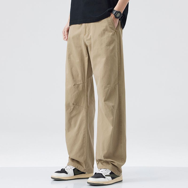 Spring/Summer 2025 American Style Trendy Loose Straight Overalls Men's Retro Maillard Loose Casual Pants