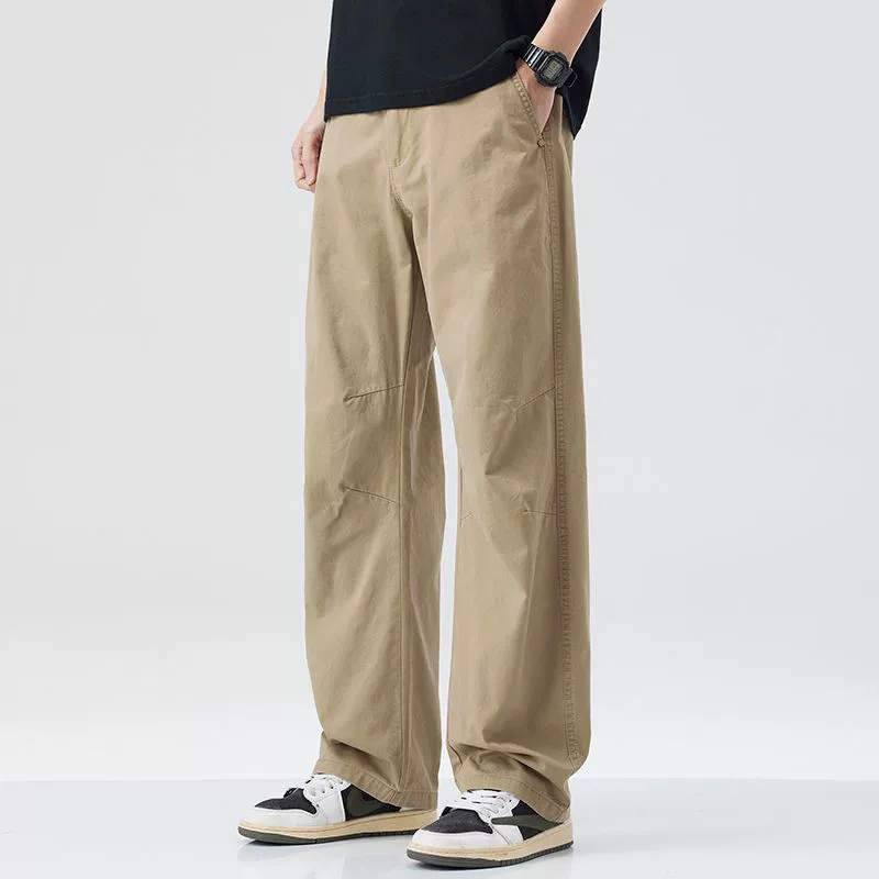 Мужские летние трендовые ретро trousers, американский стиль, оверсайз, свободный прямой крой