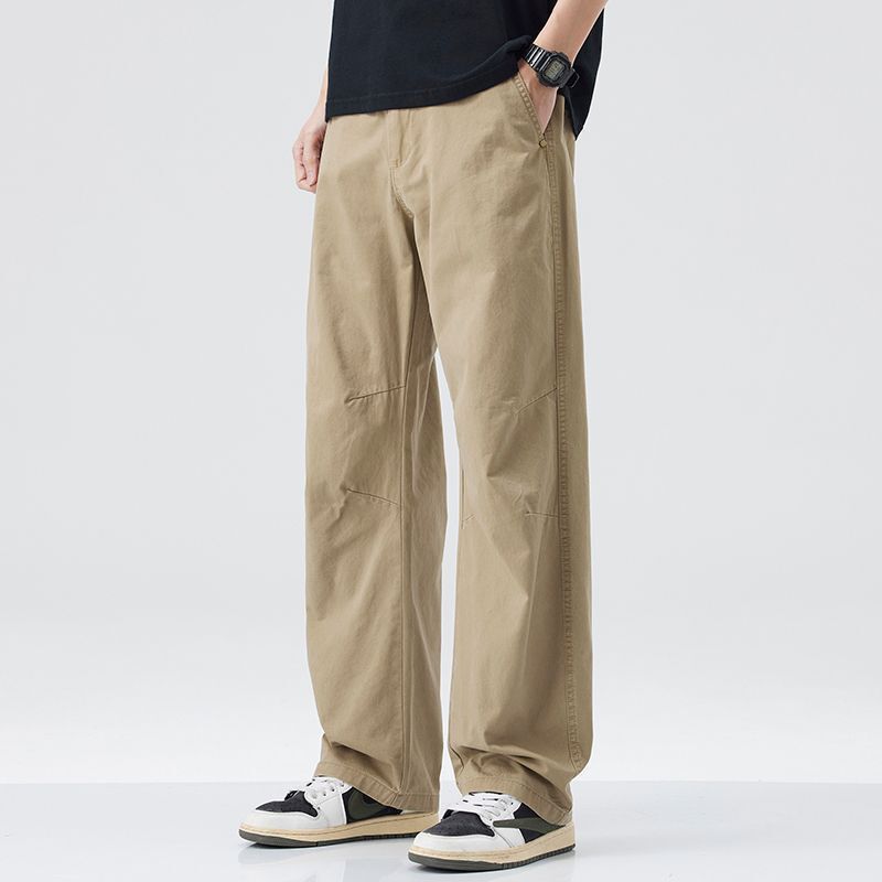 Spring/Summer 2025 American Style Trendy Loose Straight Overalls Men's Retro Maillard Loose Casual Pants