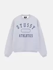 STUS Crewneck Sweatshirt Unisex Spring Fall Letter Print American Style Loose Fit Terry Fleece Top Stussy