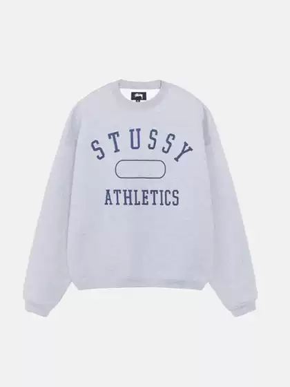STUS Crewneck Sweatshirt Unisex Spring Fall Letter Print American Style Loose Fit Terry Fleece Top Stussy