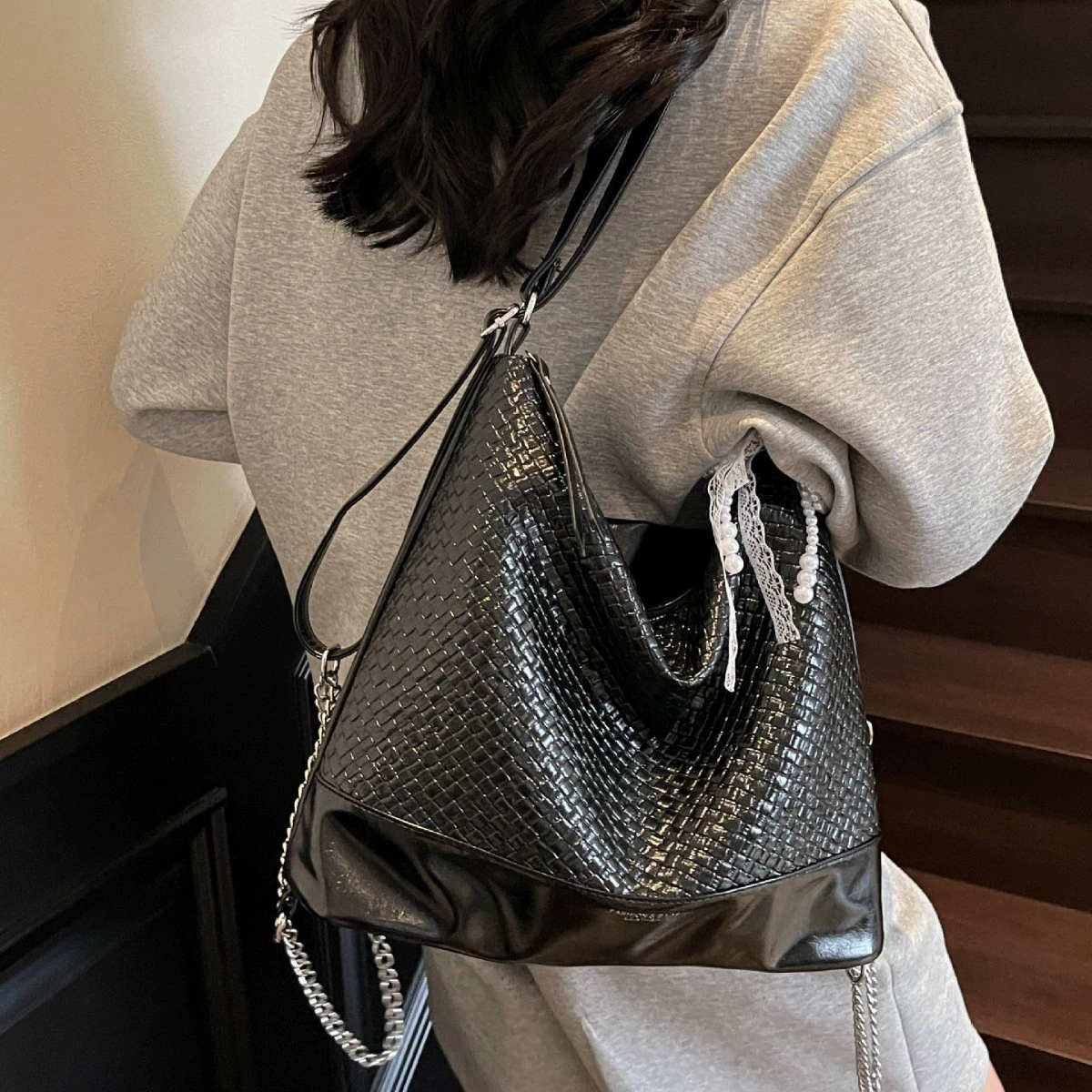 Summer capacious one-shoulder bag, shoulder bag, backpack