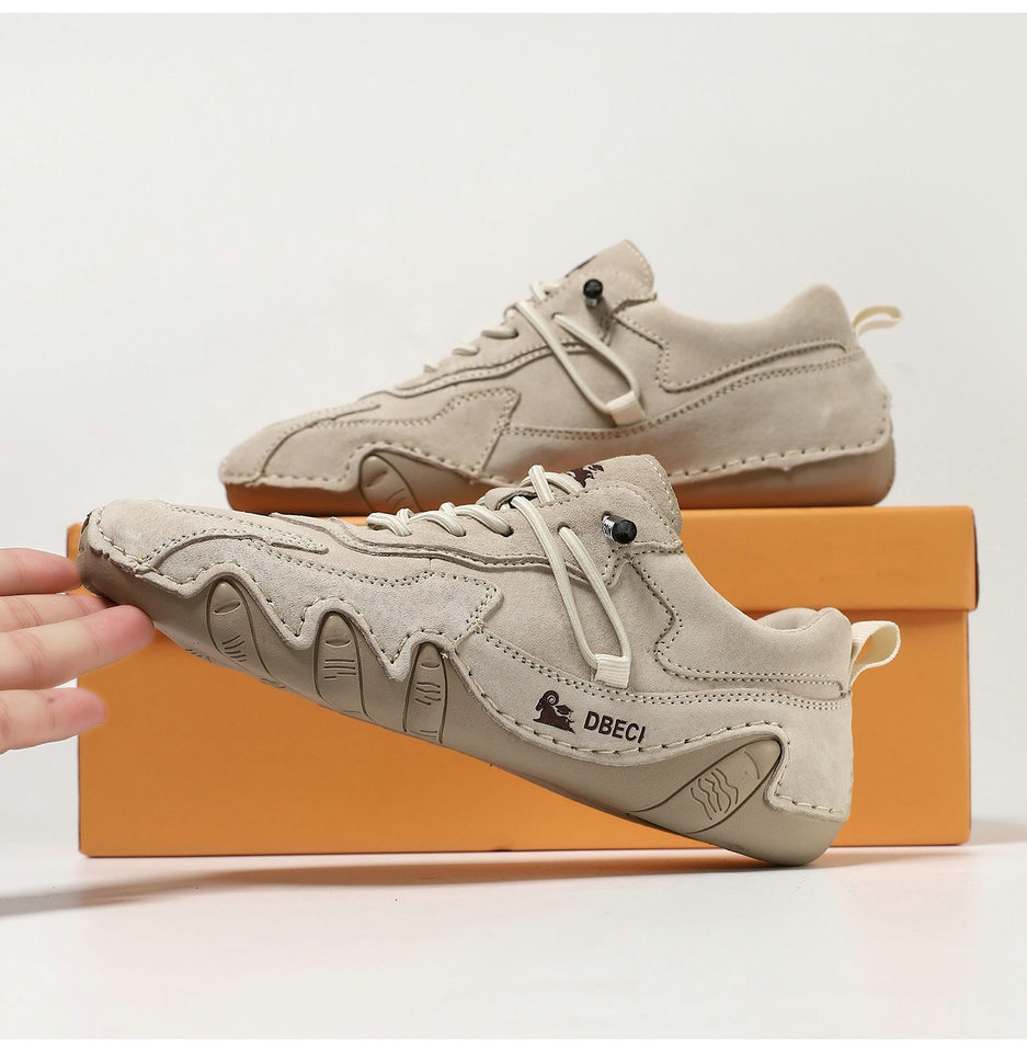 Giày thể thao da thật unisex cổ thấp mũi tròn, đế cao su, phong cách năng động — 662-3 mặt Da Màu Hồng, 662-3 mặt da màu cát, 662-3 mặt da màu nâu, 662-3 mặt da màu xám chi tiết 36