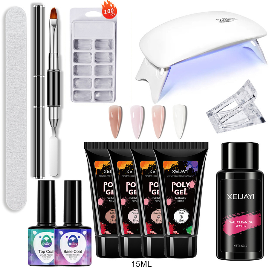Diamante UV extensión rápida ratón lámpara inferior pegamento capa de sellado traje de pegamento de extensión de cristal pegamento de fototerapia del arte del clavo 15ML pegajoso