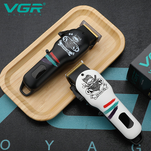 VGR699 Graffiti Hair Clipper Electric Hair Clipper Oil Head Clipper Push White Electric Clipper Professional Engraving Hair Clipper
