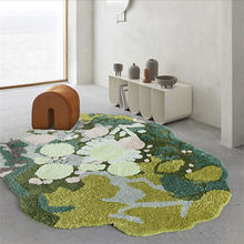 小清新森林加厚长绒仿羊绒毛客厅卧室地毯异型地垫防滑耐耐磨脏毯