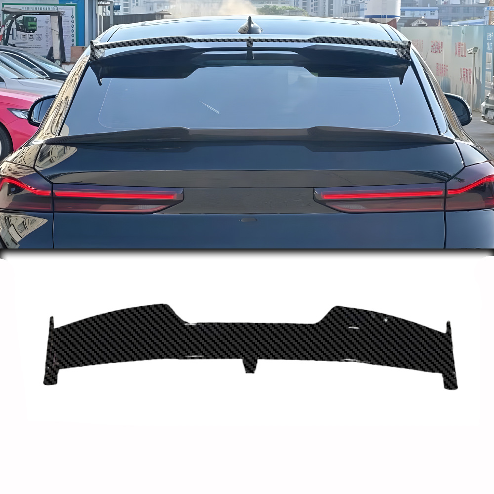 Suitable for BMW X6 G06 top spoiler 19-26 models, rear spoiler, fixed wind wing, made of ABS material, adhesive installation, non-destructive top spoiler