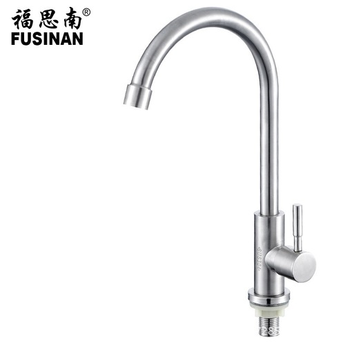 SUS304 stainless steel kitchen faucet sink vegetable basin single cold water faucet plumbing wholesale factory direct sale