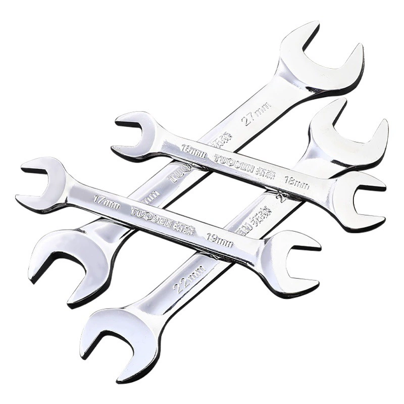 Tuosen оптовый ручной нон-стоп ключ полный набор 8-32 мм зеркальный гаечный ключ с открытым концом 45 стальной двухсторонний гаечный ключ с открытым концом