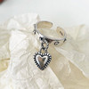 Brand retro ring with tassels heart shaped, Japanese and Korean, simple and elegant design