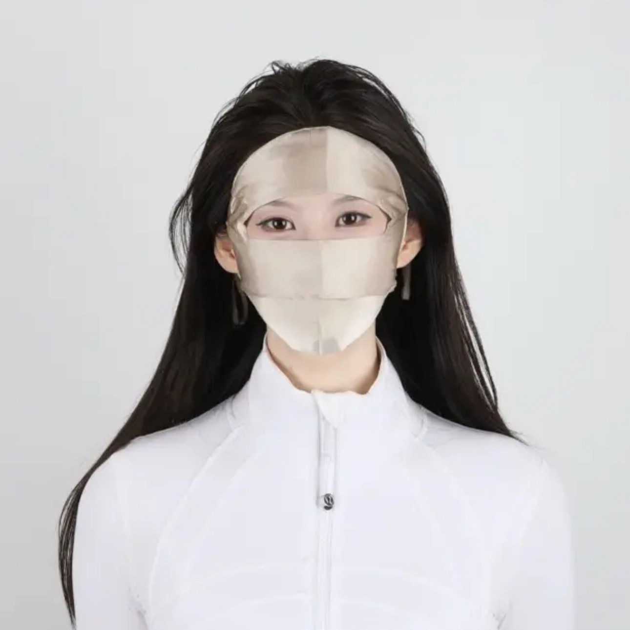 Máscara de seda protector solar máscara anti-UV para mujeres que conducen máscara solar 100% seda cara Gini transpirable