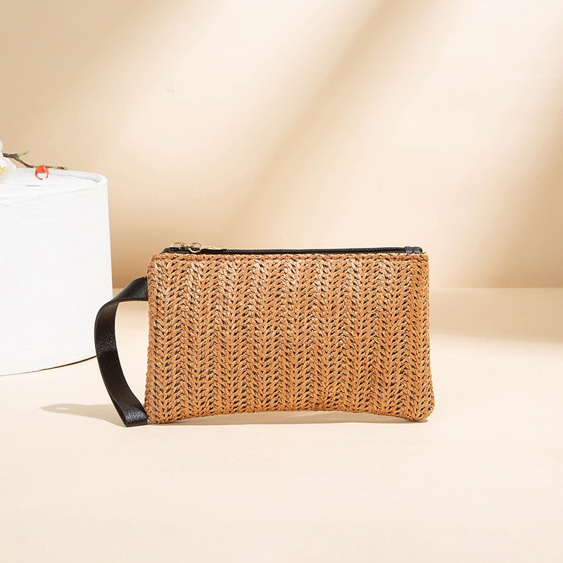 Bolso de mano tipo clutch con estampado fresco de arcoíris tejido, moda 2025, monedero para mujer, envío directo.