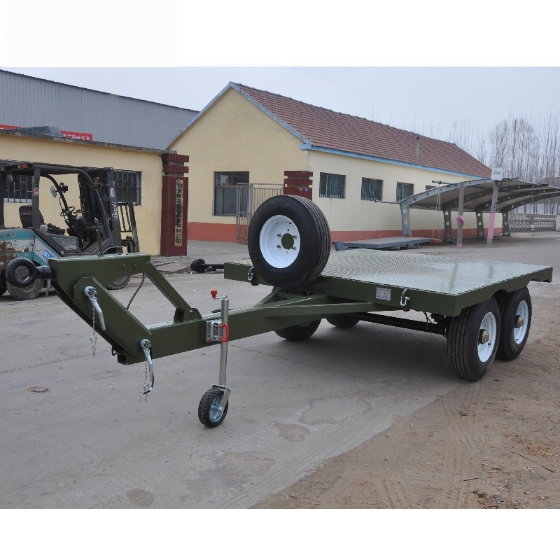 5吨平板拖车 平板车 牵引高度可调节  汽车拖车 拖板车