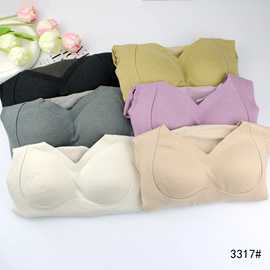 保暖3317#时尚可拆卸胸垫德绒保暖上衣M-2XL柔软舒适透气内衣批发