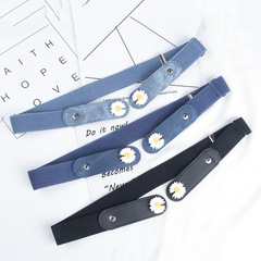 Hole-free cowboy invisible lazy person belt for women, unisex jeans versatile elastic decorative hidden belt for women, trendy