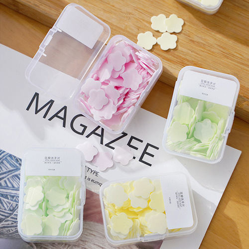 T厂家批发迷你肥皂片便携式旅行盒装香皂纸一次性香皂片可定LOGO