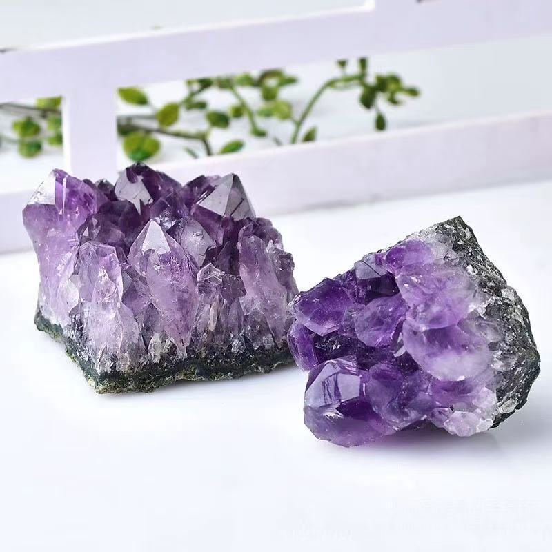 跨境热销紫晶簇水晶原石天然乌拉圭紫晶石矿物标本工艺品居家摆件|undefined