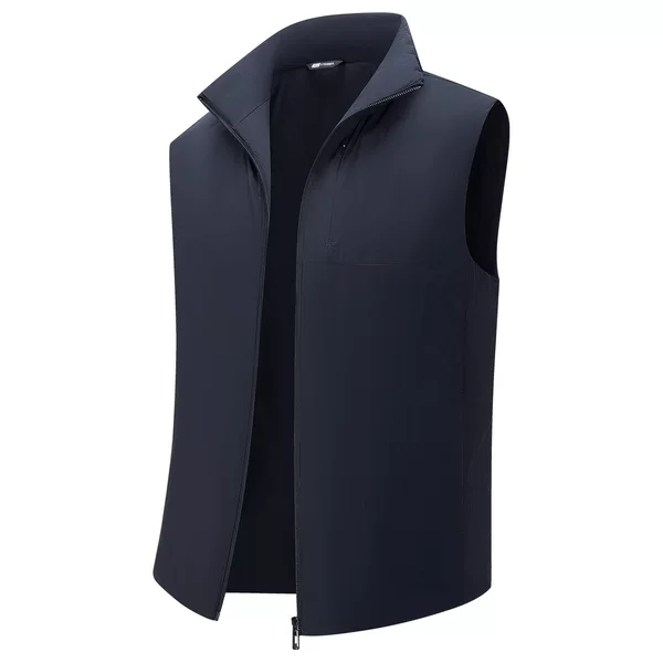 New multi-functional, water-resistant cotton vest for outdoor activities, designed for men, with heat-retaining and temperature-locking properties, stain-resistant, lightweight, and offering strong wind protection