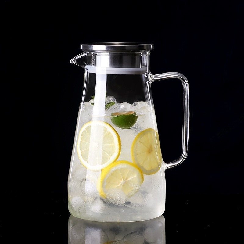 Hervidor de agua fría de alta borosilicona de vidrio resistente al calor hervidor de agua caliente doméstico fría hervidor de té de jugo de fruta de gran capacidad hervidor de té