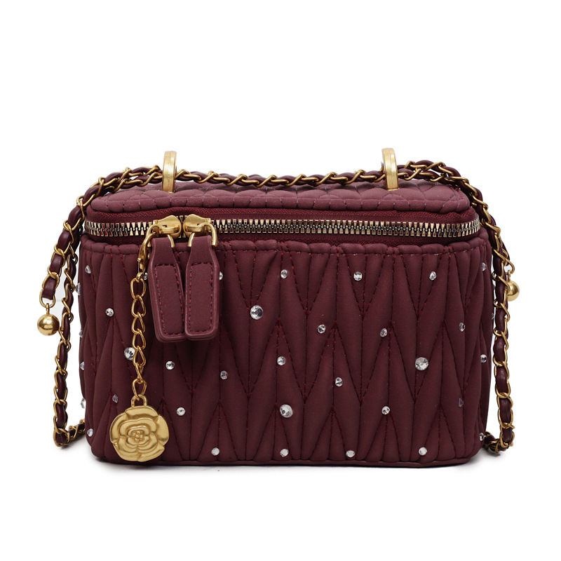 Bagos de caja transfronterizos de alto nivel de fragancia para mujeres 2025 nuevo estilo transfronterizo de cadena de diamante de alta moda bolso de hombro