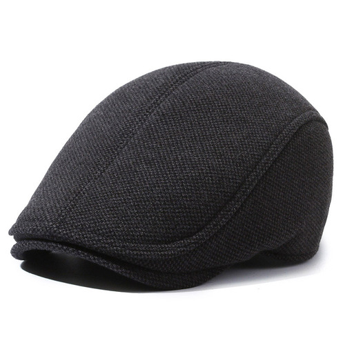 Men's Duckbill Hat for Elderly, Winter Outdoor Cold Protection, Fleece Lined, Thick Ear Coverage Forward Hat