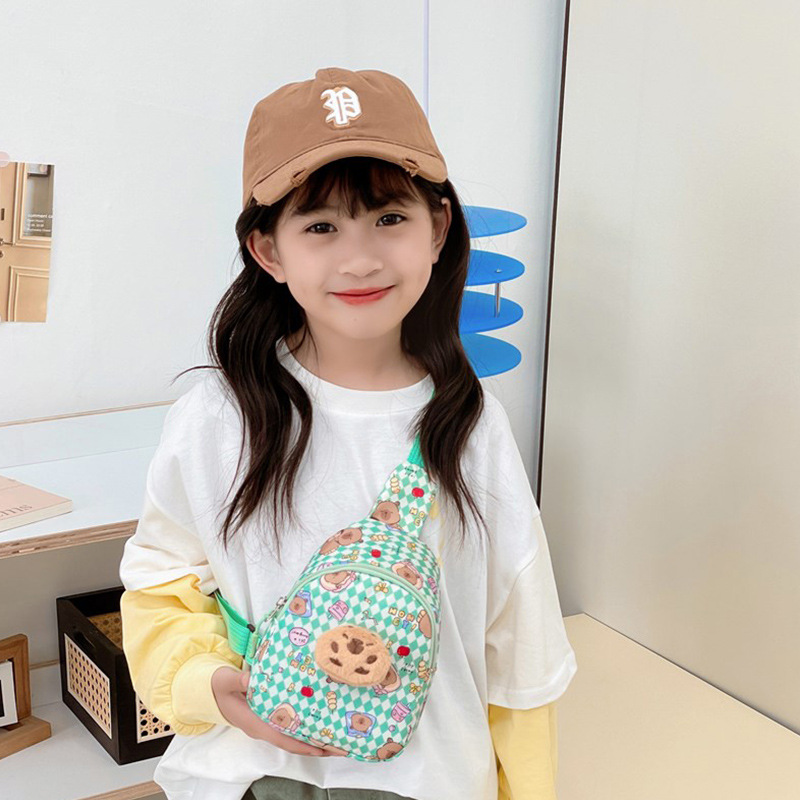 Bolso de niños encantador, bolso de mochila infantil de dibujos animados, bolso de cambio para bebés extranjeros, bolso de pecho de niña al aire libre