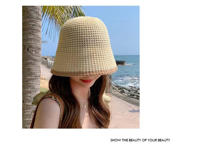 Nouveau bonnet de bassin à la mode, pliable et minimaliste, chapeau de seau d'eau, pare-soleil tricoté, petit bord, respirant et protection solaire, chapeau de pêcheur_voghion.com