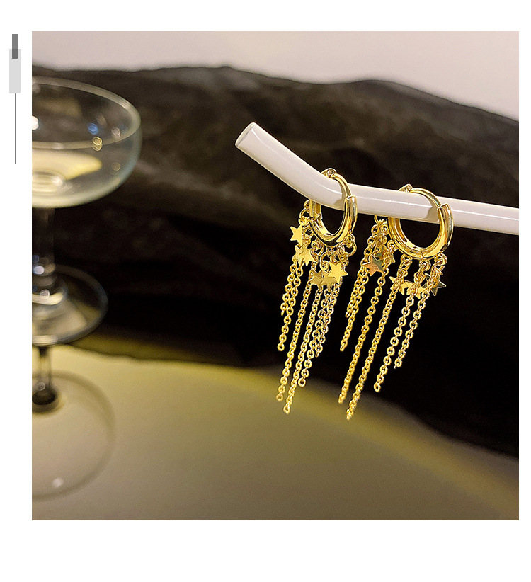 Pentagram Pattern Women'S Gender Classic Style Pentagram Metal Plating Metal Women's Earrings