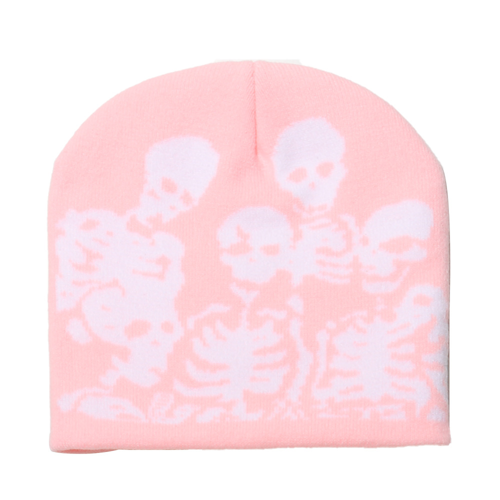 Exaggerated, Punk, Streetwear Style Men's Exaggerated Punk Streetwear Skull Skull Eaveless Wool Cap
