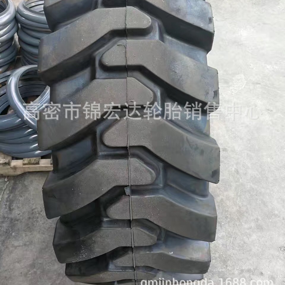 工程轮胎385/65-24滑移装载机385/65-24实心轮胎含钢圈.耐刺扎