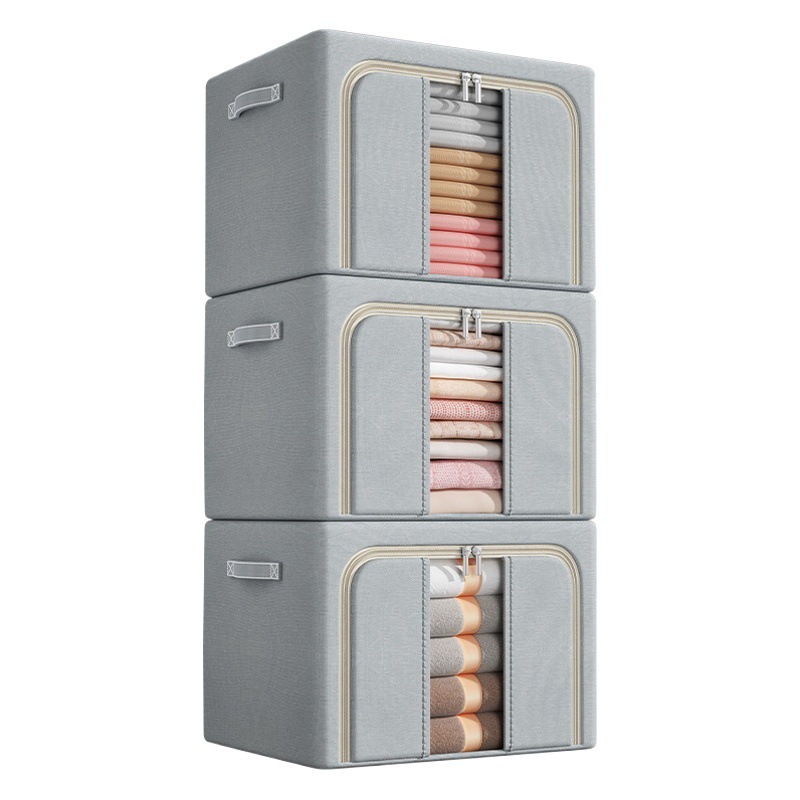Oxford caja de almacenamiento de rack de acero liso ropa a prueba de humedad plegable de almacenamiento artefacto de gran capacidad caja de almacenamiento en el hogar