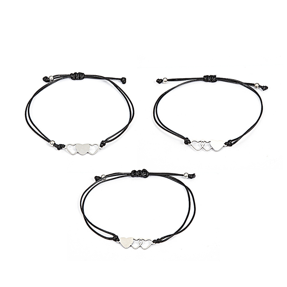 Vente En Gros Bijoux En Acier Inoxydable Creux Soleil Lune Couple Bracelet Ensemble Nihaojewelry display picture 10