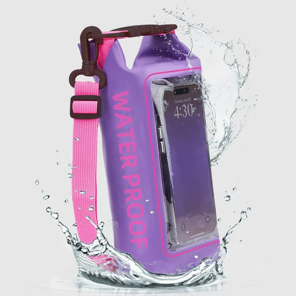 Cross-Border New Product Outdoor Cross-Body Bag 2-in-1 Touch Screen Waterproof Phone Bag 2L Waterproof Bag Pvc Swimming Waterproof Bag