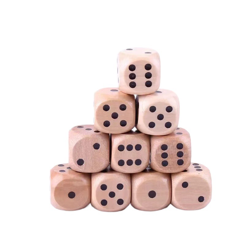 Wooden solid wood sieve 1-2-3-4-5-6cm primary color color dice digital dice points Board game accessories
